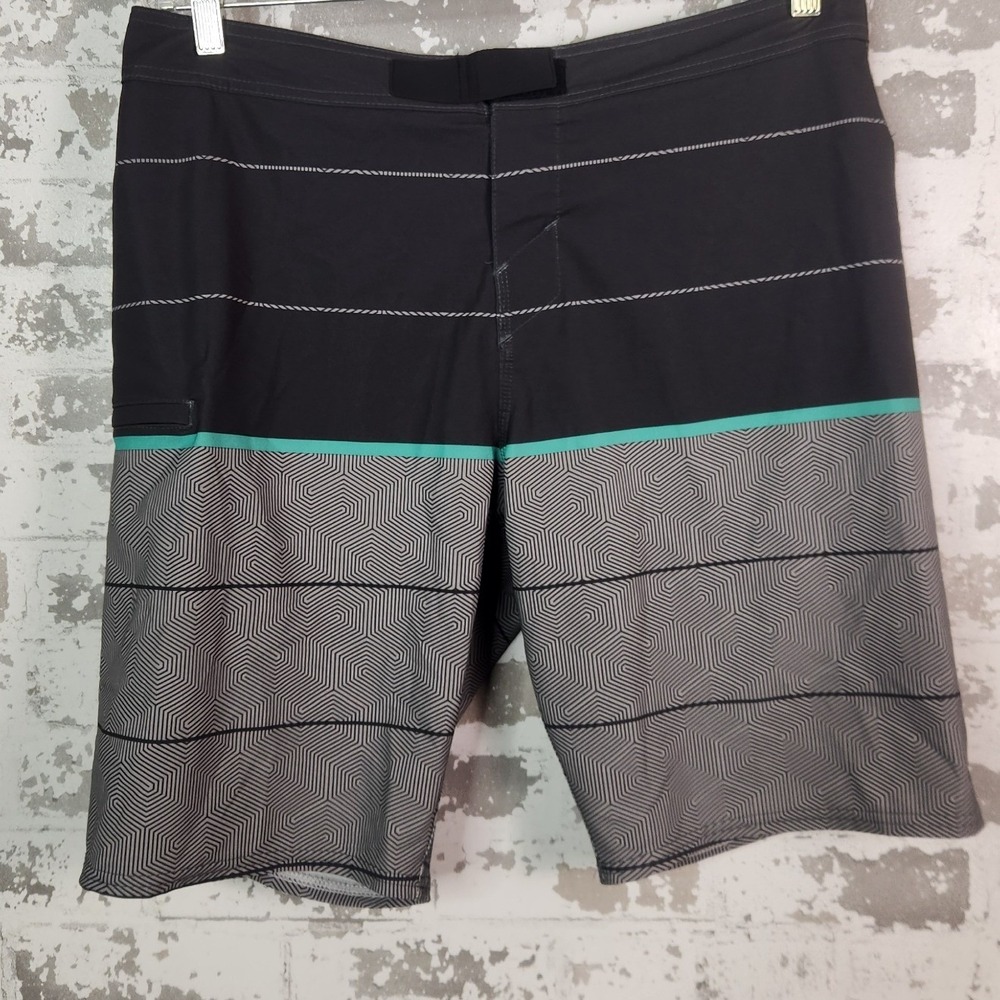 O'Neill Board Shorts Mens 36 Black Hyperfreak Hydro Geometric Surf Beachwear